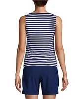 Lands' End Women's Chlorine Resistant High Neck Upf 50 Modest Tankini Swimsuit Top