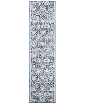 Safavieh Brentwood BNT896 Navy and Creme 2' x 6' Runner Area Rug