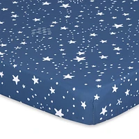 The Peanutshell Pack n Play, Mini Crib, Portable Crib or Fitted Playard Sheets for Baby Boy, 3 Pack Set, Navy, White & Blue Nautical Print