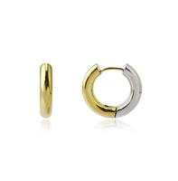 Dion Two Tone Huggie Earrings