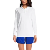 Lands' End Women's School Uniform Tall Long Sleeve Mesh Polo Shirt