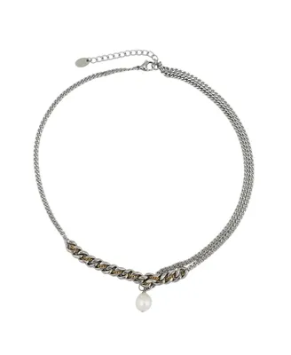 Nour Pearl and Chain Necklace