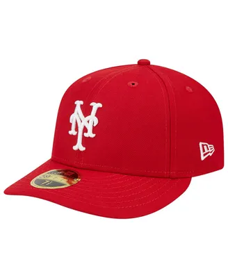 Men's New Era Scarlet York Mets Low Profile 59FIFTY Fitted Hat