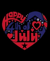 La Pop Art Women's July 4th Heart Word V-neck T-shirt