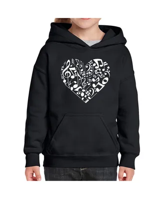 Big Girl's Word Art Hooded Sweatshirt - Heart Notes
