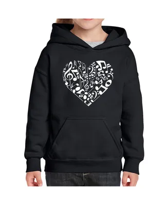 La Pop Art Girls Word Hooded Sweatshirt - Heart Notes