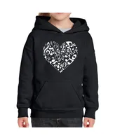 Big Girl's Word Art Hooded Sweatshirt - Heart Notes