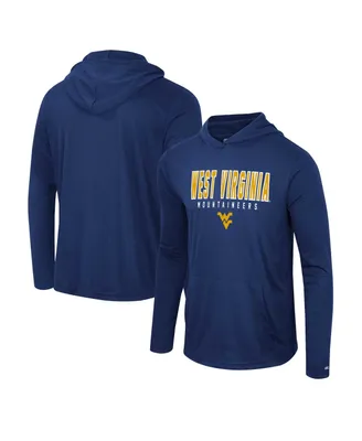 Men's Colosseum Navy West Virginia Mountaineers Team Color Rival Hoodie Long Sleeve T-shirt