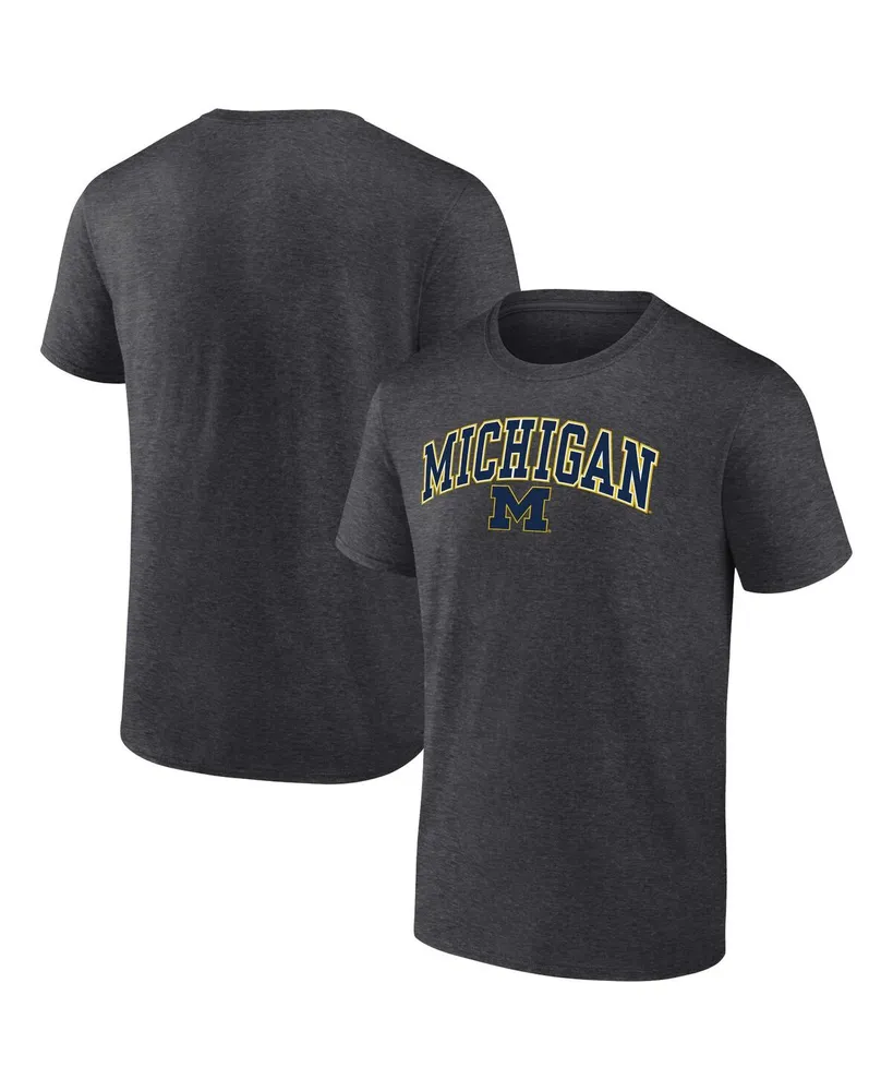 Men's Fanatics Heather Charcoal Michigan Wolverines Campus T-shirt