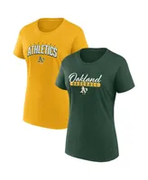 Women's Fanatics Green, Gold Oakland Athletics Fan T-shirt Combo Set