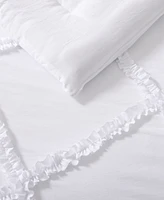 Laura Ashley Norah Solid Microfiber Piece Comforter Set