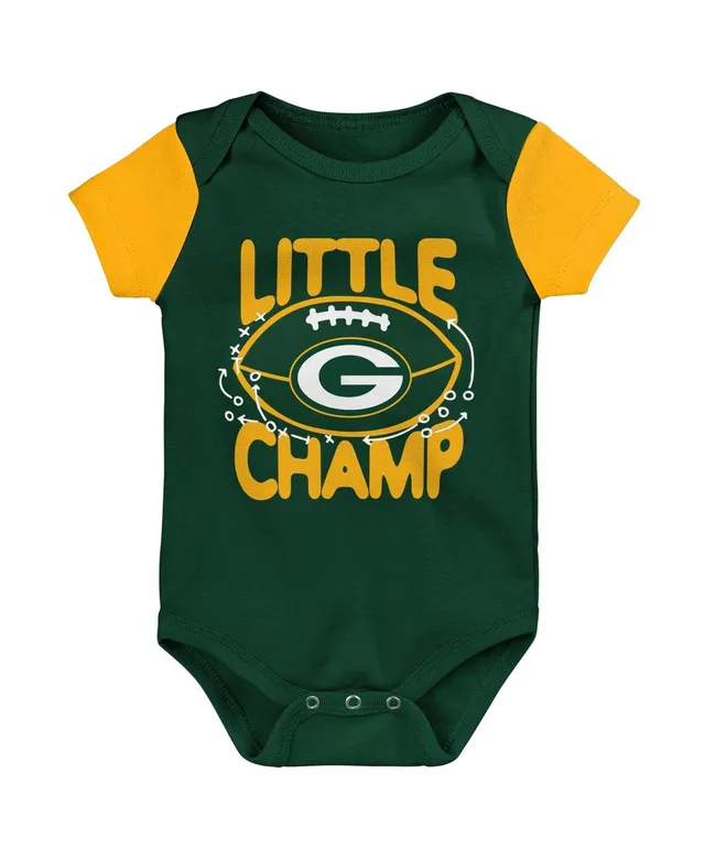 Newborn & Infant Green/Heathered Gray Green Bay Packers Born to Win Two-Pack Long Sleeve Bodysuit Set