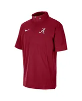 Men's Nike Crimson Alabama Tide Coaches Half-Zip Short Sleeve Jacket