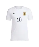 Men's adidas Lionel Messi White Argentina National Team Name and Number T-shirt