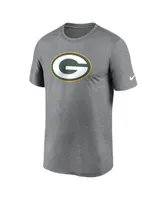 Men's Nike Heather Charcoal Green Bay Packers Legend Logo Performance T-shirt