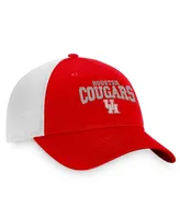 Men's Top of the World Red Houston Cougars Breakout Trucker Snapback Hat