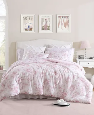 Laura Ashley Delphine Cotton Reversible 2 Piece Comforter Set, Twin