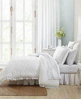 Laura Ashley Eyelet Ruffle Microfiber Piece Comforter Set