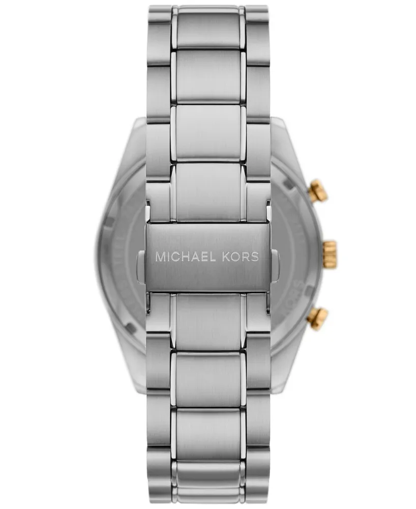 Michael Kors Men's Warren Quartz Chronograph Silver-Tone Stainless Steel Watch 42mm - Silver
