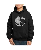 Big Boy's Word Art Hooded Sweatshirt - Yin Yang Cat