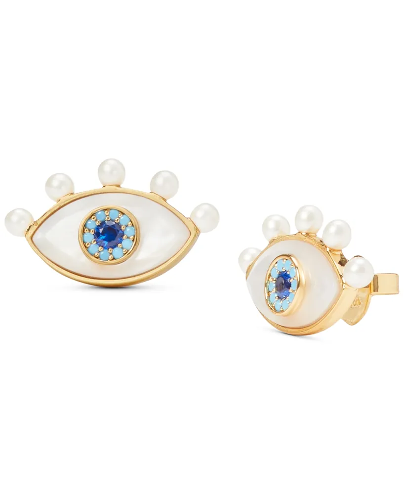 Kate Spade New York Gold-Tone Mixed Stone Evil Eye Statement Stud Earrings