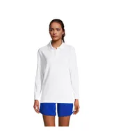 Lands' End Women's Long Sleeve Mesh Polo Shirt
