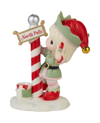 Precious Moments Greetings From The North Pole Annual Elf Bisque Porcelain Figurine
