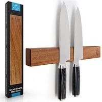 Zulay Kitchen Seamless Bamboo Wood Magnetic Knife Holder - Wooden Strip for Organizing your