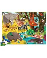 Crocodile Creek Wild Safari Round Box Puzzle, 72 Pieces