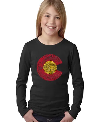 La Pop Art Girls Word Long Sleeve T-Shirt - Colorado