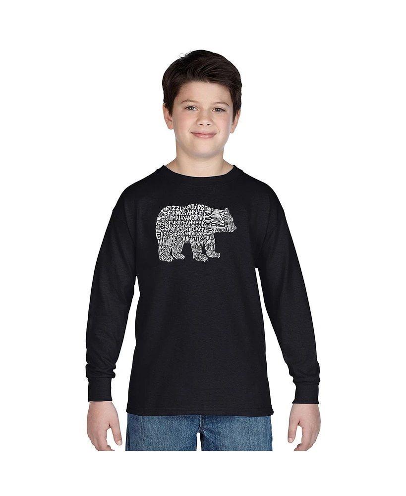 La Pop Art Boys Word Long Sleeve - Bear Species