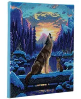 Craft Buddy D.i.y Crystal Art Medium Framed Kit Howling Wolves