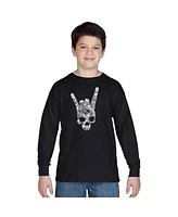 Big Boy's Word Art Long Sleeve T-shirt - Heavy Metal Genres