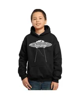 Big Boy's Word Art Hooded Sweatshirt - Flying Saucer Ufo