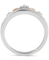 Enchanted Disney Fine Jewelry Diamond Majestic Tiara Ring (1/5 ct. t.w.) in Sterling Silver & 10k Rose Gold - Two
