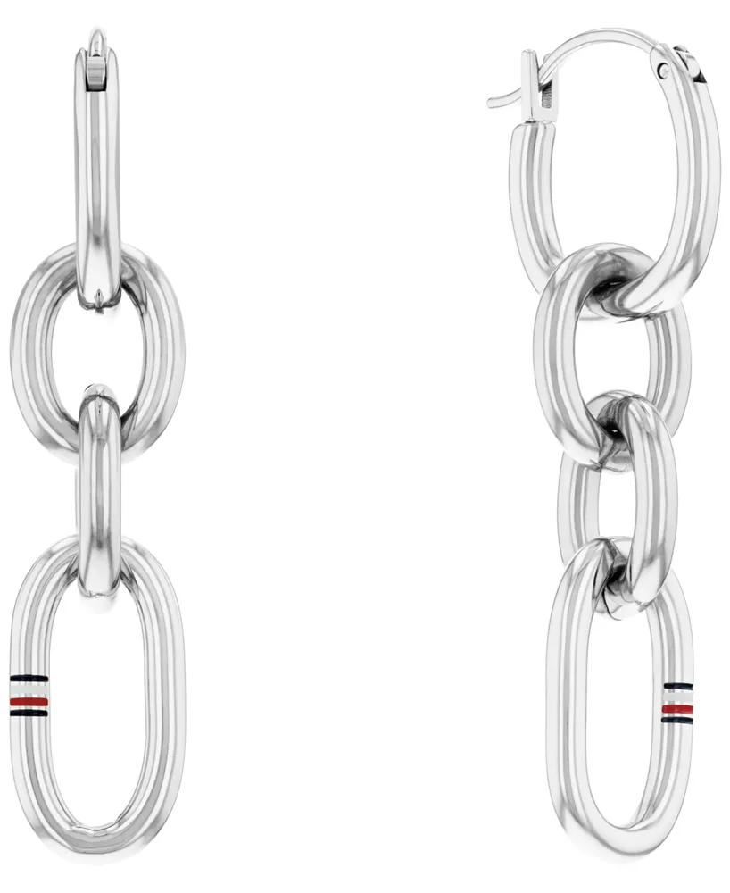 Tommy Hilfiger Women\'s Silver-Tone Stainless Steel Chain Earring |  CoolSprings Galleria