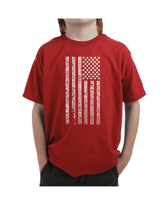 Big Boy's Word Art T-shirt - National Anthem Flag