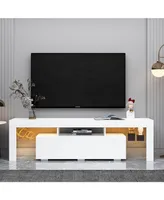 Simplie Fun Modern Tv Stand, 20S Led Tv Stand with Remote Control Lights