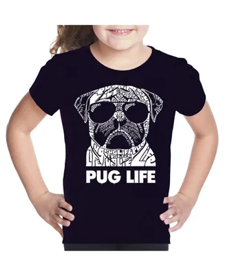 Big Girl's Word Art T-shirt - Pug Life