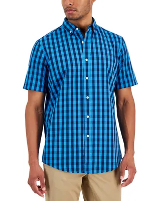 Club Room Men's Short-Sleeve Plaid Shirt, Created for Macy's