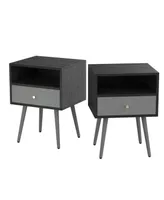 Simplie Fun Modern Bedside Tables Set Of 2, Nightstand With 1 Storage Drawer