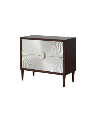 Simplie Fun Shimas Accent Table in Silver & Walnut Finish AC00393