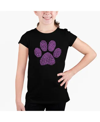 Big Girl's Word Art T-shirt - Xoxo Dog Paw