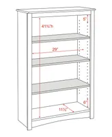 Prepac 31.5" 4-Shelf Composite Wood Home Office Standard Bookcase