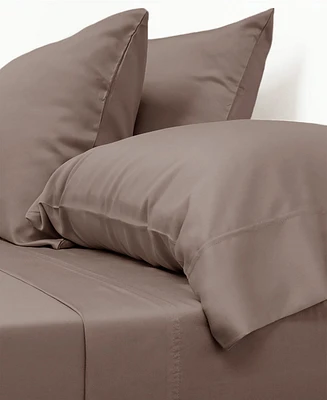 Cariloha Classic 4-Piece Twill Sheet Set | Beach Linen | King | Viscose Material |Extra soft, Cooling for Hot Sleepers, Corner Bands
