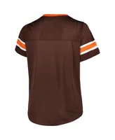 Women's Fanatics Brown Cleveland Browns Plus Original State Lace-Up T-shirt