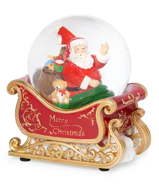 5.75" H Musical Sleigh Base with Santa