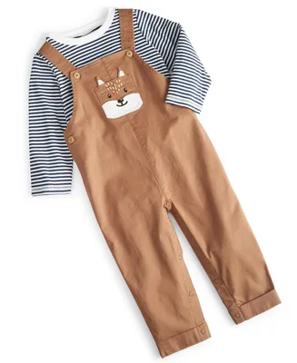 First Impressions Baby Boys Fox Overalls and T Shirt, 2 Piece Set, Created for Macy's