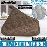 3-Pack Cotton Pot Holders for Kitchen - Heat Resistant, Machine Washable, & Comfortable Grip Oven Hot Pads