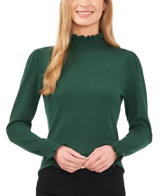 CeCe Women's Mock Neck Long Sleeve Sweater